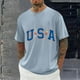 thumbnail image 1 of Tops para hombre, blusas y camisas de cuello redondo y manga corta para hombre, blusas casuales de moda con cuello redondo y estampado para hombre, blusas de poliéster para hombre., 1 of 5