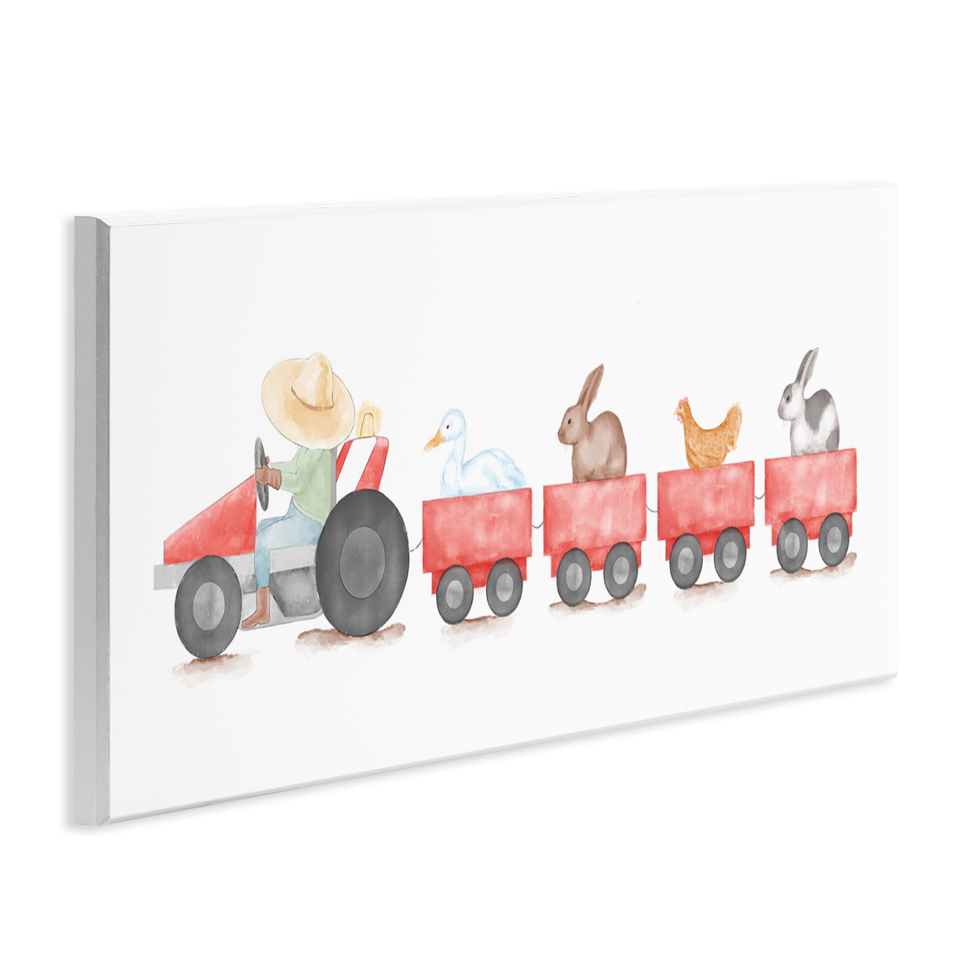 Stupell Industries Farm Animals Locomotive Animals & Insects Painting Unframed Art Print Wall Art, 17 x 7