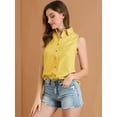thumbnail image 2 of INSPIRE CHIC Chemise Sans Manches à Col Pointu à Simple Boutonnage pour Femme, 2 of 6