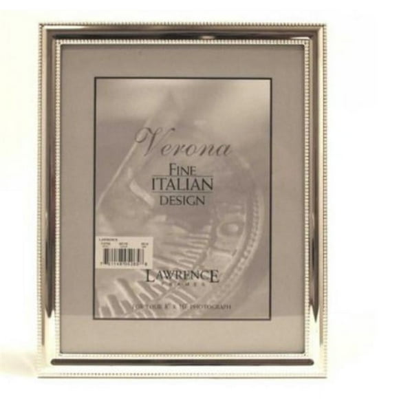Lawrence Frames 510780 Lawrence Frames 8x10 Metal Picture Frame Silver-Plate with Delicate Beading