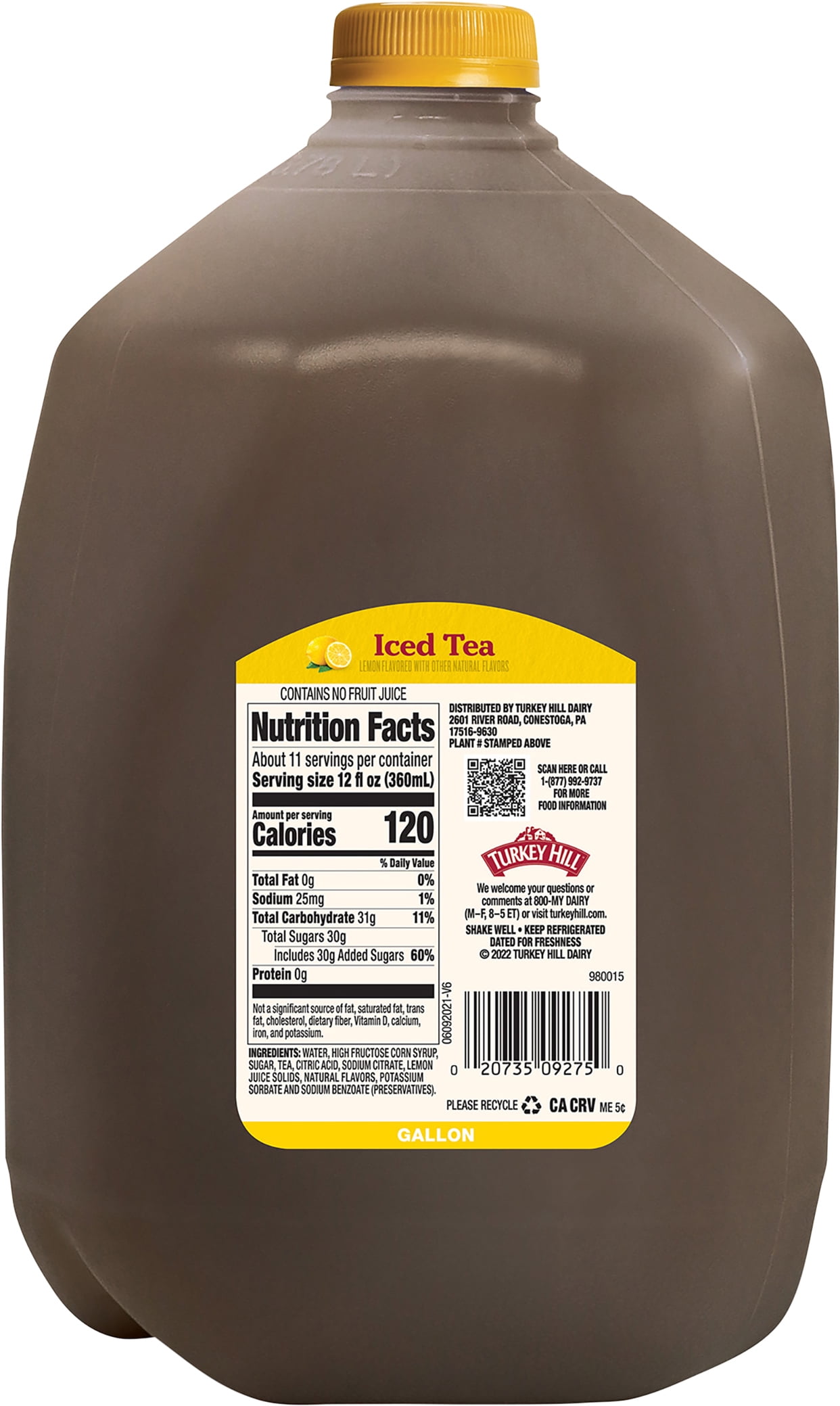 Turkey Hill Lemon Flavored Iced Tea 1 gal