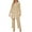 Khaki, variant on GigrtiJin Women's 2 Piece Outfits Round Neck Long Sleeve dress Top and Wide Leg Pants Sets Casual comfy loose Sets