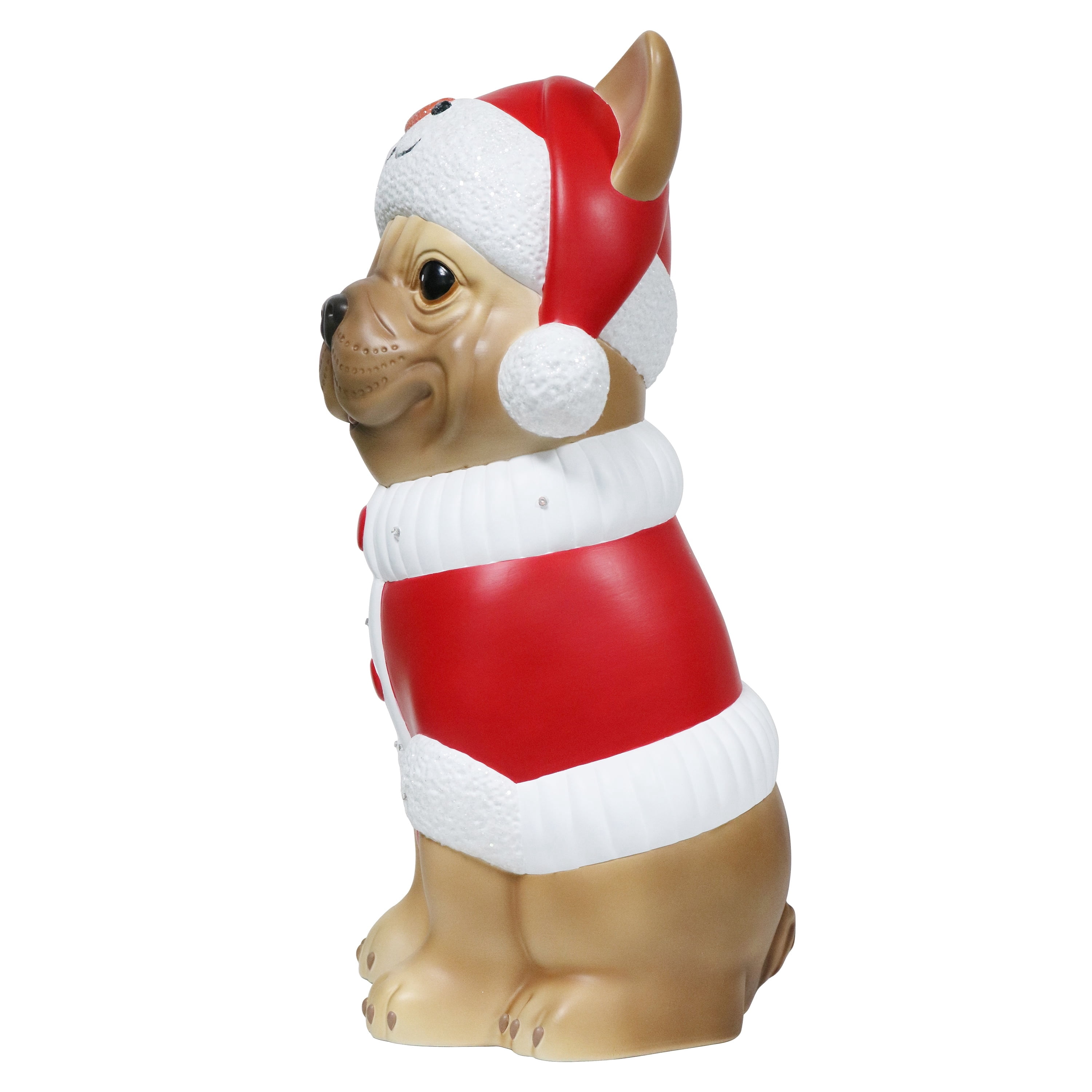 Holiday Time Lighted Blow Mold Pug Christmas Decoration 24" photo 5