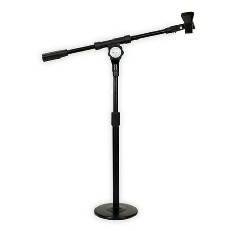 - Podium Pro MS4 Tabletop Boom Microphone Stand Mic Clamp Clip Adjustable DJ Drum Stand MS4MC1