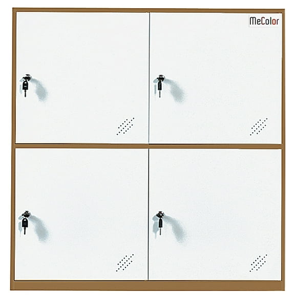 Mecolor Furniture 4 Door Big capacity Metal storage locker home cupboard wardrobe white steel cabinet