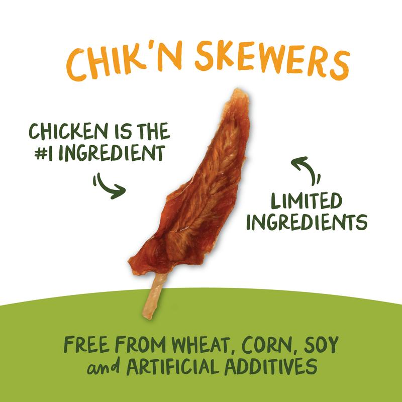 Pet 'n Shape Chik 'n Skewers – Chicken Wrapped Rawhide Chew Dog Treats - 2 Pound