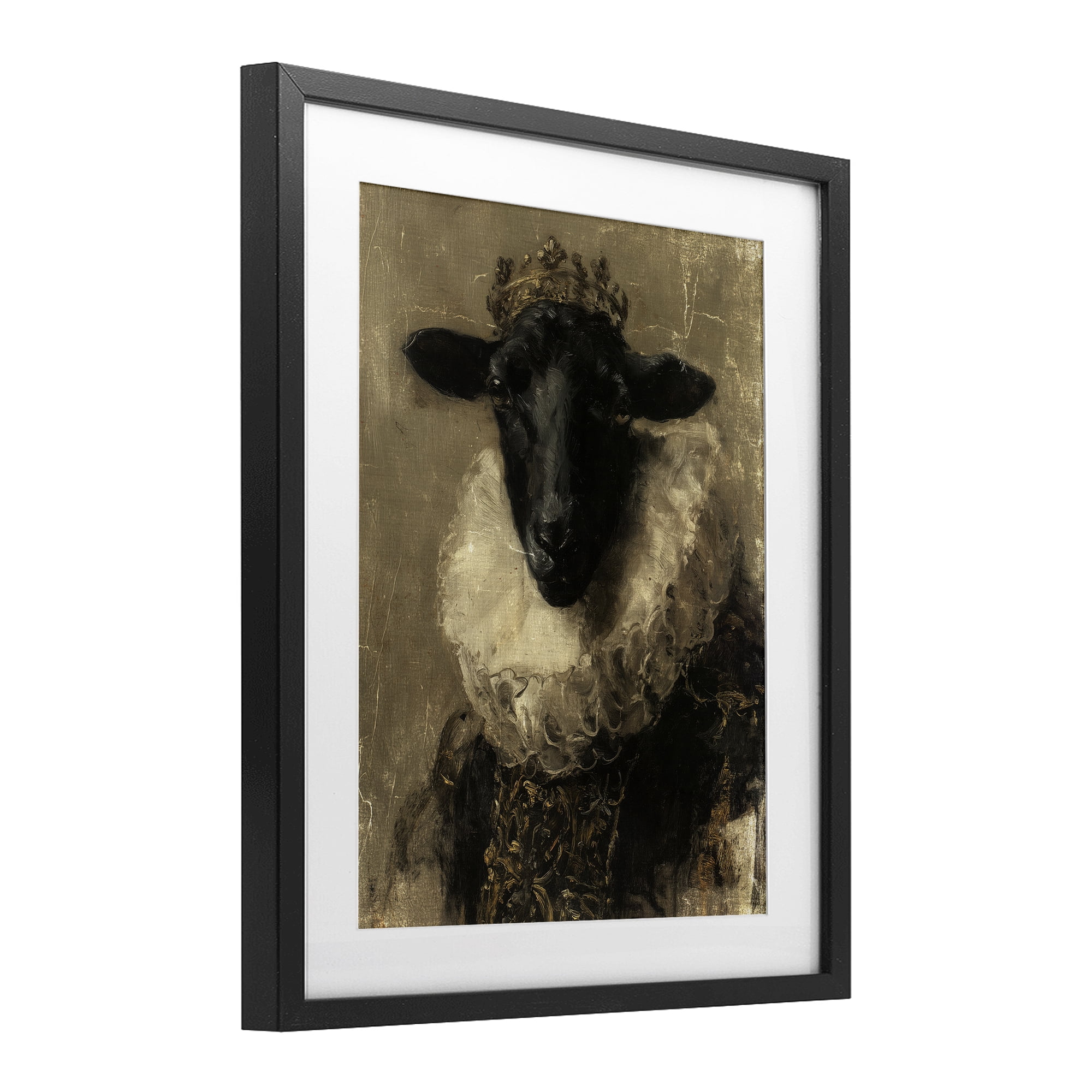 Stupell Industries Noble Ram Portrait Black Framed Print Under Glass, design by Svetlana Aleynikova