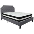 thumbnail image 2 of BizChair Queen Size Arched Tufted Upholstered Platform Bed in Light Gray Fabric with Pocket Spring Mattress, 2 of 6