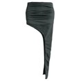 thumbnail image 4 of Women's Y2K Sexy Asymmetric Ruched Mini Skirt, Bodycon High Slit Irregular Hem Skirt, Summer Trendy Gathered Stretchy Party Club Skirt, 4 of 4