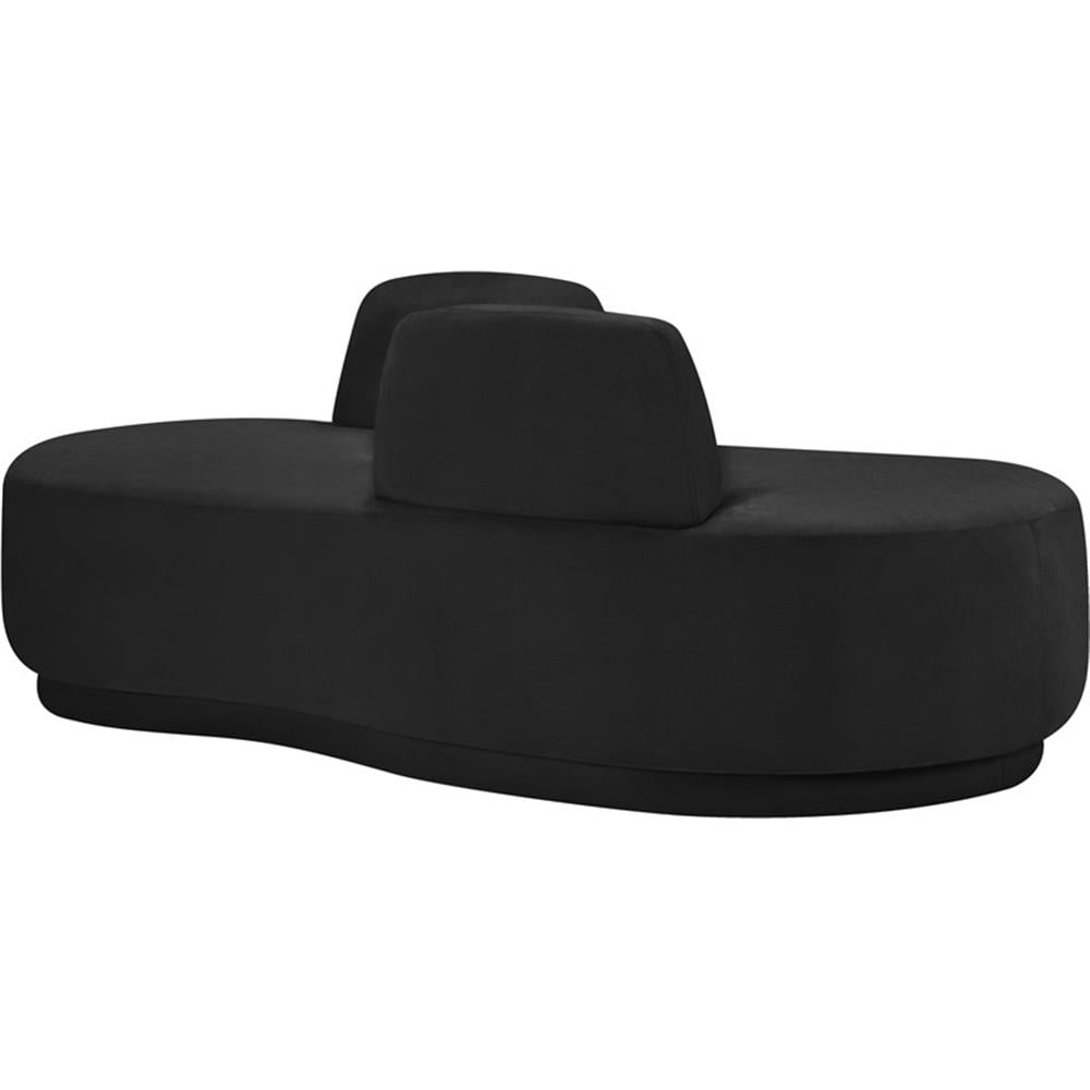 Meridian Furniture Argyle Black Chenille Fabric Chaise/Loveseat