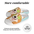thumbnail image 6 of Wukai Corgi With Towel Ans Slice Cucumber Print Women's Indoor Bedroom Slipper Slip On Shoes, Unisex House Shoes with Anti-Skid Sole for Men, Gift for Women Men-13, 6 of 7