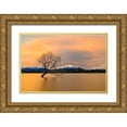 thumbnail image 1 of Zhu, Hua 32x23 Gold Ornate Wood Framed with Double Matting Museum Art Print Titled - Morning glow of the Lake Wanaka, 1 of 4