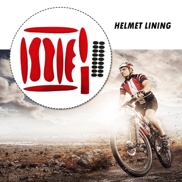 Kit de almohadillas internas para casco de ciclismo de 27 piezas, esponja sellada para motocicleta (rojo)