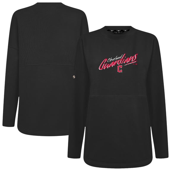 Women's Levelwear Black Cleveland Guardians Oversized Beaudry Sizzle Top