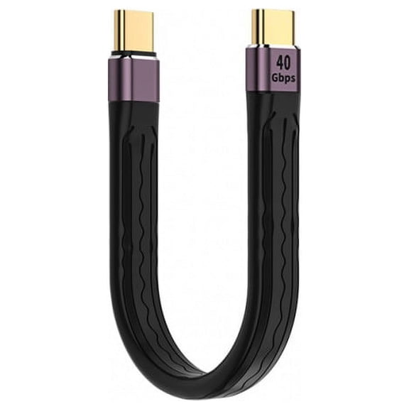 CY Type-C USB-C Male to Male USB4 40Gbps 100W 8K Flat Slim FPC Data Cable 13cm for Laptop Phone