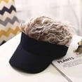 thumbnail image 4 of Gorra de béisbol de estilo falso para hombre y mujer, visera para el sol, tupé, peluca divertida, pérdida de cabello, regalos geniales, novedad, 4 of 4