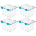 thumbnail image 1 of Sterilite Large 32 Qt Storage Container Tote with Latching Lids, (4 Pack), 1 of 12