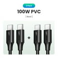 thumbnail image 1 of 100W USB Type C To USB C Cable For Macbook iPad Samsung Xiaomi PD Fast Charging Charger Cord 5A E-Marker Chip Fast USB C 100W PVC---2 Pack_16 1m, 1 of 7