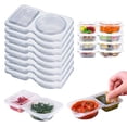 thumbnail image 2 of JIEMUCES Double Compartment Condiment Container Disposable Sauce Box with Lids Reusable Seasoning Containers for Snacks Dips Takeout Travel Outdoor Camping, 2 of 8