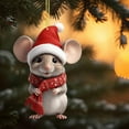 thumbnail image 2 of GERsome Christmas Ornaments, Faux Acrylic Animal Crafts Xmas Mouse Hanging Decor for Christmas Tree, Cute Christmas Tree Wreath Decor for Home Party Supplies, 2 of 5