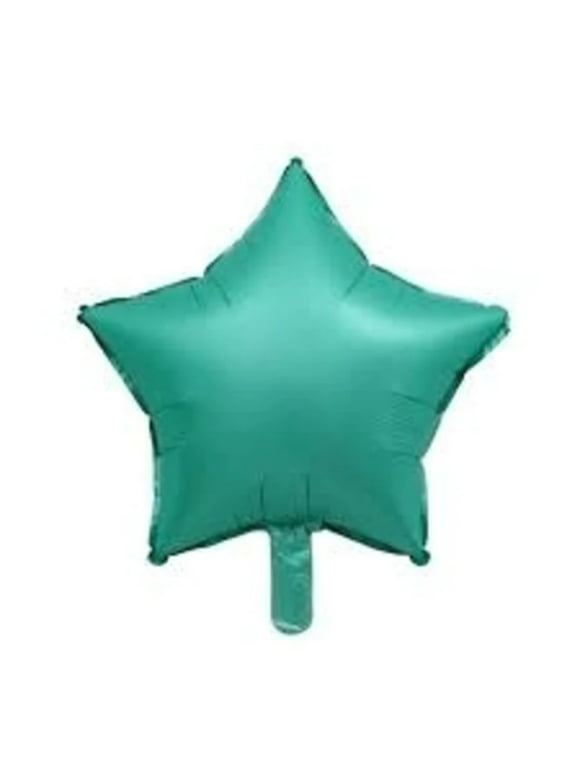 19 Chrome Green Star Mylar Balloons #209