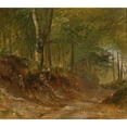 thumbnail image 3 of Ludwig Halauska 14x12 Black Modern Framed Museum Art Print Titled - Waldweg (1855), 3 of 5