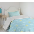thumbnail image 4 of Ambesonne Pale Blue Quilted Bedspread Set 2 Pcs, Clouds and Sun, Twin Size, Pale Blue Yellow, 4 of 6