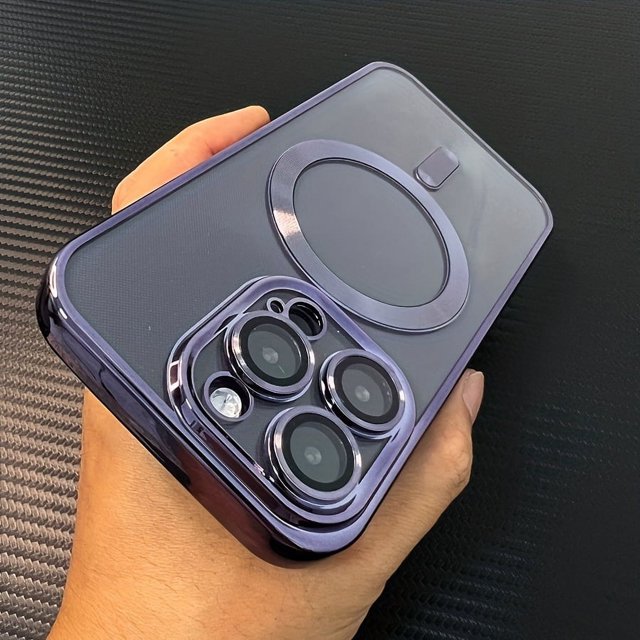 For Magnetic Wireless Charging Plating Clear Case For IPhone 11 12 13 14 Pro Max Shockproof Cover