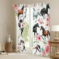 thumbnail image 3 of Manfei Farm Animnal Horse Black Out Curtains,Rustic Farmhouse Cabin Curtains Pack of 2 (42x63 Each),Retro Pink Flower Floral Bedroom Curtains For Girl Boy,Microfiber Bedroom Decor, 3 of 6