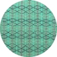 thumbnail image 1 of Ahgly Company Indoor Round Abstract Turquoise Blue Modern Area Rugs, 8' Round, 1 of 4