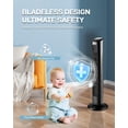 thumbnail image 2 of Ktaxon 36" Tower Fan with APP & Remote Control, Smart Floor Fan with 3 Modes 3 Speeds & Digital Display, Bladeless Standing Fan with Oscillating, 12H Timer, Quiet Fan, 2 of 10