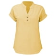 thumbnail image 4 of Womens Summer Puff Short Sleeve Tops Dressy Casual V-Neck T-Shirts Cute Blouse for Work, 4 of 7