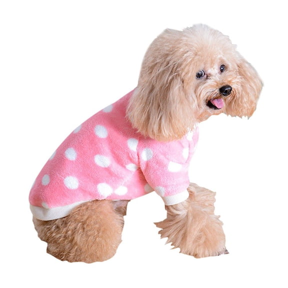 PATIO_PEACE_INC Fleece Hoodies Jacket Coat Winter Dot Striped Soft Sweatshirt For Chihuahua Small Dogs