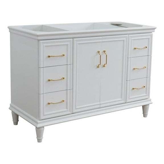 48 in. Single Wooden Vanity  White Finish Cabinet Only