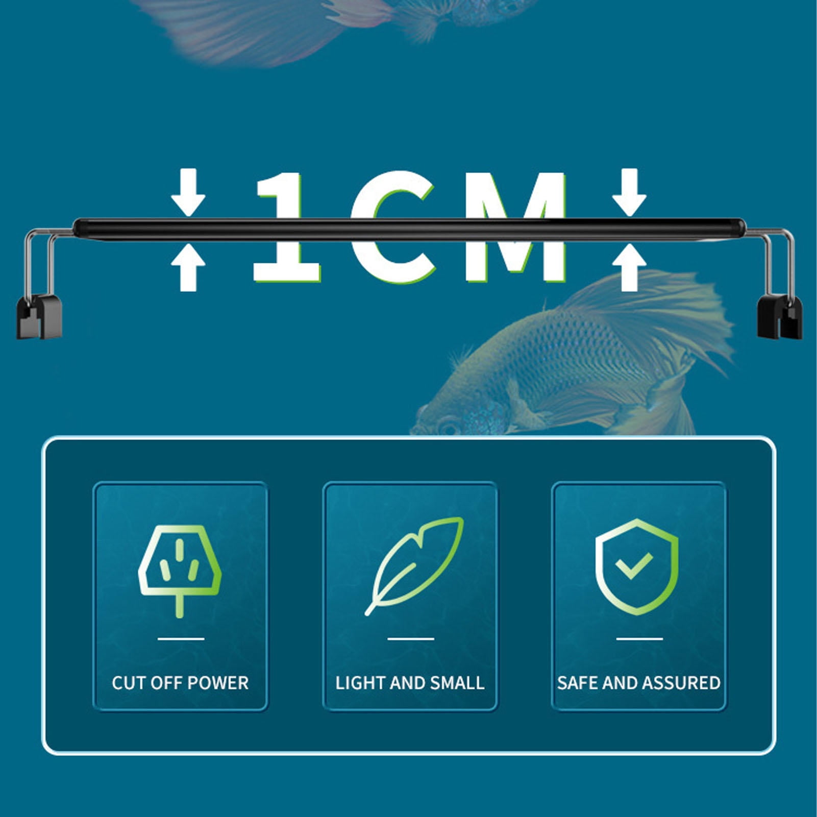 Suodoka LED Aquarium Light – PVC Heat‑Dissipating, High‑Brightness 5730 Beads, Splash‑Proof, Free Retractable Stand, Natural Color Rendering
