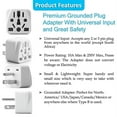 thumbnail image 3 of 4X US Travel Plug Adapter EU/UK/AU/In/CN/JP/Asia/Italy/Brazil to USA (Type B), 3 USA Plug, Charger Converter White, 3 of 4