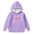 thumbnail image 4 of dazeni Girl's Oversized Bow Hoodies 3-15 Years Long Sleeve Pullover Tops Preppy Cute Sweatshirts Hoodies with Pocket, 4 of 6