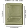 thumbnail image 3 of CGK Linens 6-Piece Breathable and Cooling Sheet Set With Extra Matching Pillowcases - Queen Size Bed Sheets Fits 8"-16" Mattresses, Sage Green, 3 of 7