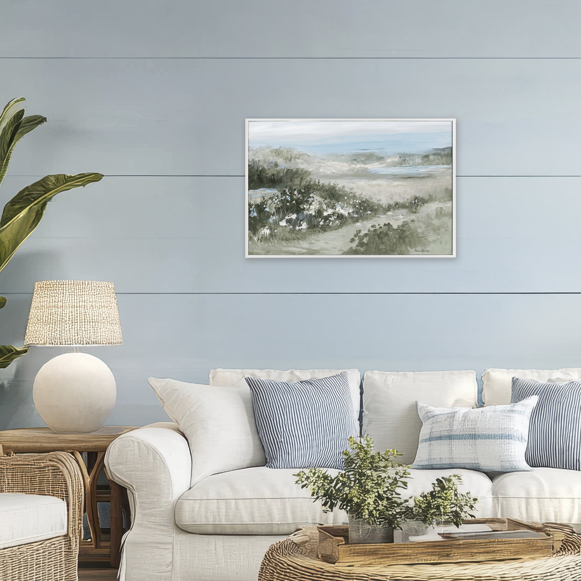 Stupell Industries Neutral Quiet Composition Landscape White Framed Giclee Art, design by Jane Slivka