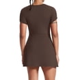 thumbnail image 5 of Ronuti Womens Athletic Dresses for Women Tennis Dresses Square Neck Built in Shorts Pockets Short Sleeve Golf Workout Active Dress, 5 of 10
