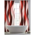 thumbnail image 5 of Red Gradient Line Sheer Curtains 96 Inches Long 2 Panels Abstract Twist Light Filtering Semi Sheer Window Curtains Drapes for Bedroom Living Room 52"x96", 5 of 7