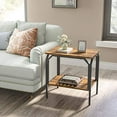 thumbnail image 6 of Cubicubi 2-Tier End Table with Wooden Shelf, Side Table with Waterproof Boards and Metal Frame, Deep Brown, 6 of 6