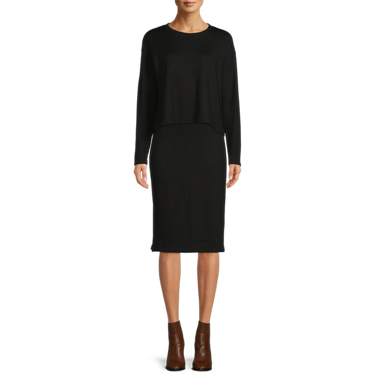 Time and Tru Regular Fit Mid Length Pencil Skirt Women s 1 Count 1 Pack Walmart