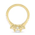 thumbnail image 4 of ESTE ORIGIN 2.25CT Oval Moissanite Oval Three Stone Engagement Ring in 18K Yellow Gold Half-Pave Band for Women US 9, 4 of 7
