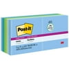 Post-it Recycled Super Sticky Notes, 3 in x 3 in, Oasis Collection, 12 Pads
