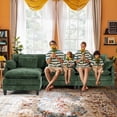 thumbnail image 4 of JONPONY 111" Cloud Couch,L Shaped Modular Sectional Sofa with Movable Ottoman,3 Oversized Seats Sleeper Couches for Living Room,Chenille Green, 4 of 11