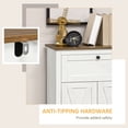 thumbnail image 6 of CoSoTower Farmhouse Barn Door Accent Cabinet, Kitchen Sideboard Storage Cabinet with Double Doors, Drawer, and Adjustable Shelf for Bedroom, Living Room, White, 6 of 9