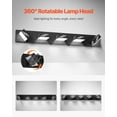 thumbnail image 4 of VEVOR 5-Light LED Modern Vanity Light Fixtures,33.46-Inch,Black Finish Bathroom Wall Lighting Fixture Over Mirror, with IP44 Waterproof, for Bathroom, Living Room, Bedroom, Hallway, Cool White 6000K, 4 of 9