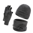 thumbnail image 4 of Juego de 3 piezas de gorro, calentador de cuello, guantes, bufanda, abrigo a prueba de viento para clima frío, mujeres, hombres, niñas, niños, correr, Gris, 4 of 8