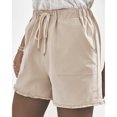 thumbnail image 4 of Pantalones cortos de algodón color puro de la cintura elástica de los pantalones cortos de las mujeres amigables con la piel con las borlas para la playa ANGGREK Otros, 4 of 6